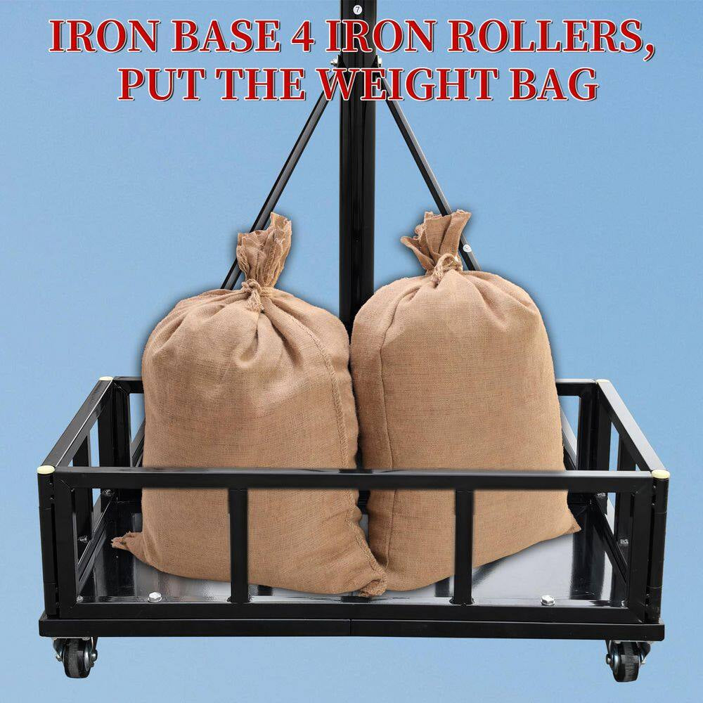 8-10 Ft. Adjustable Height Portable Basketball Hoop Basketball System with Counterweight Bag, Basketball Hoop and Wheels