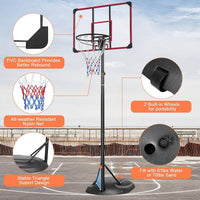 7.5 Ft. to 9.2 Ft. H Youth System Hoop Adjustment Portable Basketball Hoop Basketball System with Wheels