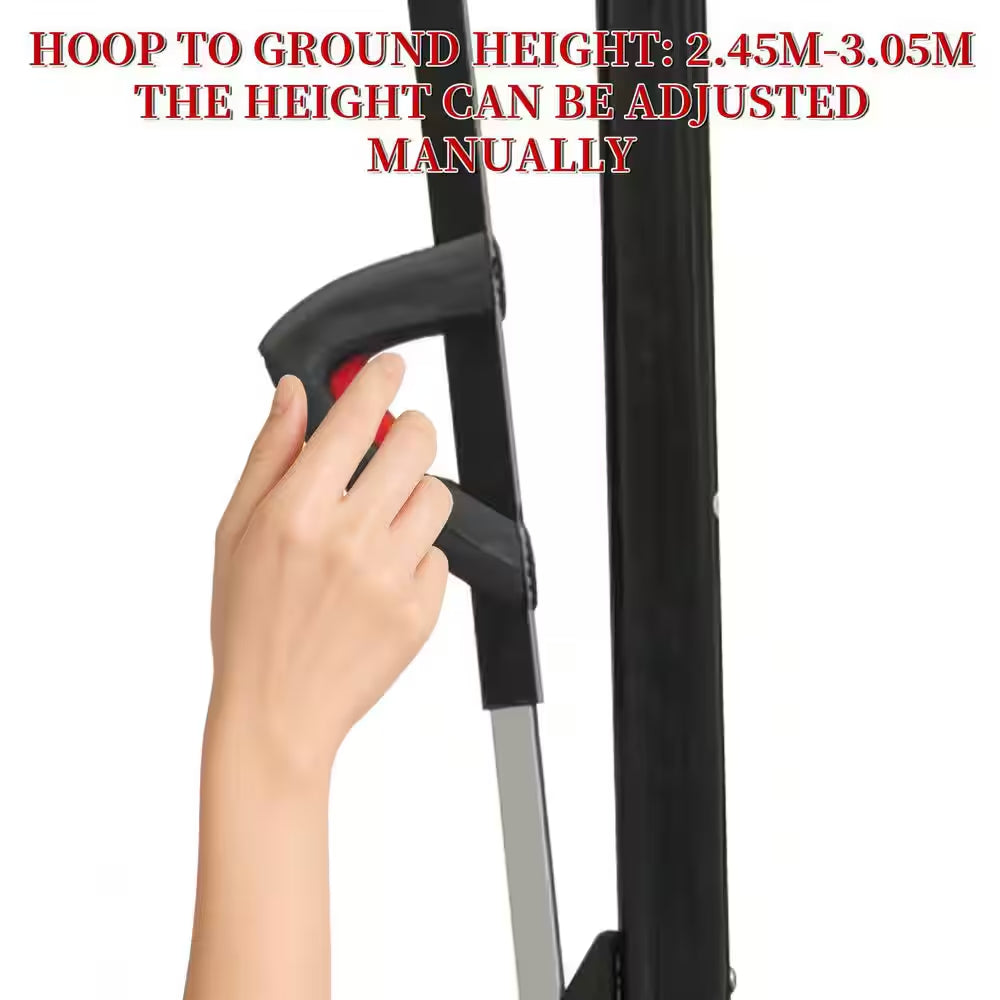 8-10 Ft. Adjustable Height Portable Basketball Hoop Basketball System with Counterweight Bag, Basketball Hoop and Wheels
