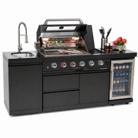 Outdoor Kitchen Island Built for Professional Grilling, 72000 BTU 4-Burner, Marine Grade Stainless Steel