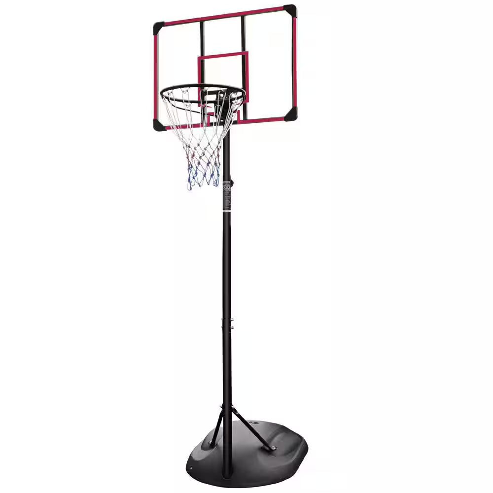 7.5 Ft. to 9.2 Ft. H Youth System Hoop Adjustment Portable Basketball Hoop Basketball System with Wheels